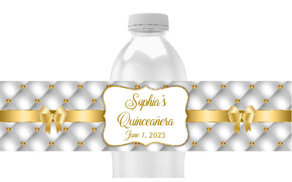 Tufted Bling Water Bottle Labels