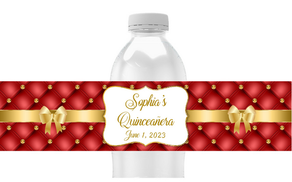 Tufted Bling Water Bottle Labels