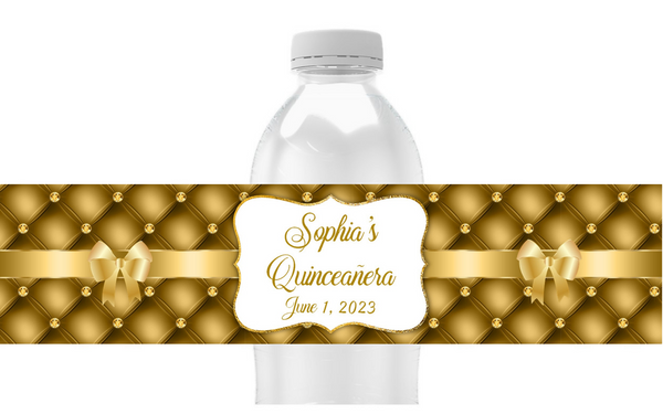 Tufted Bling Water Bottle Labels