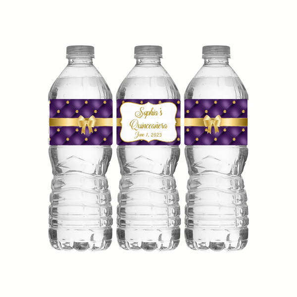 Tufted Bling Water Bottle Labels