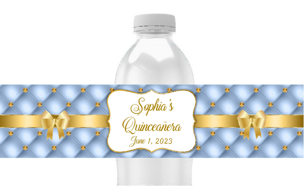 Tufted Bling Water Bottle Labels