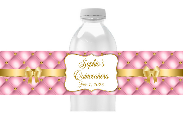 Tufted Bling Water Bottle Labels