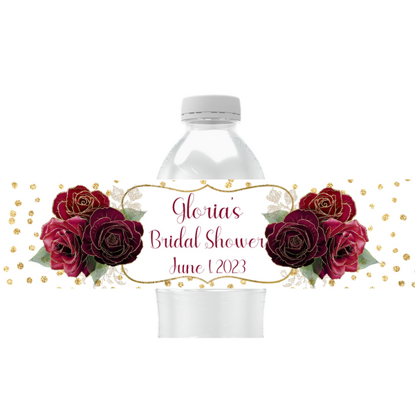 Floral Water Bottle Labels