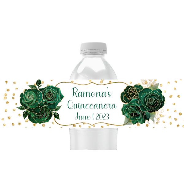 Floral Water Bottle Labels