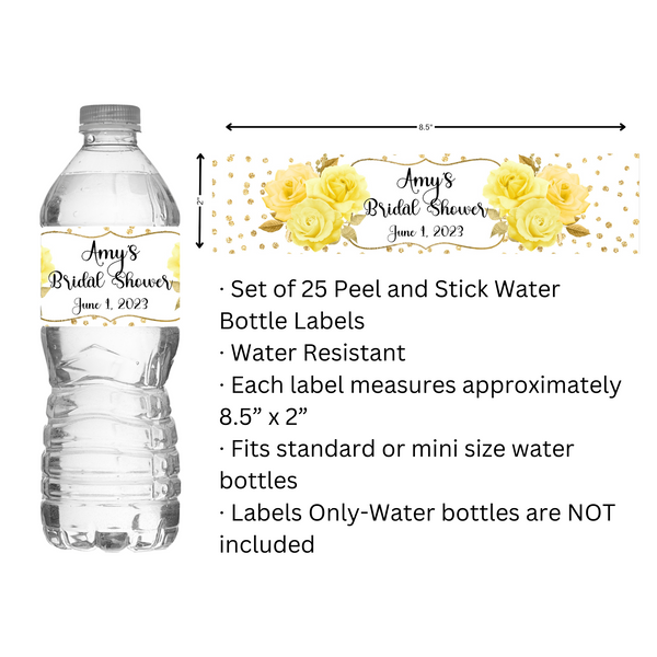 Floral Water Bottle Labels