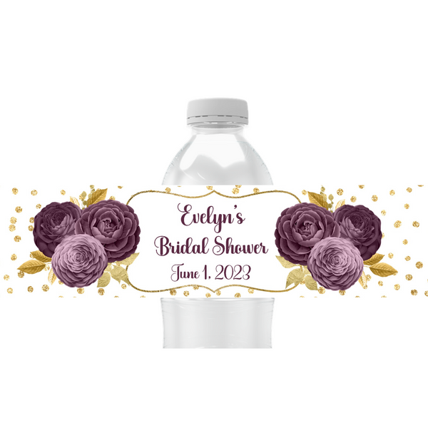 Floral Water Bottle Labels