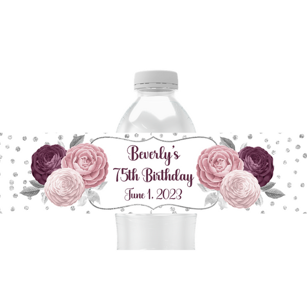 Floral Water Bottle Labels
