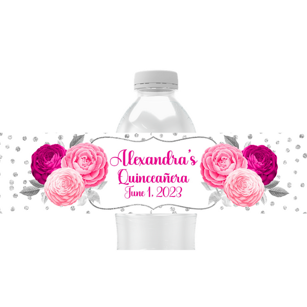 Floral Water Bottle Labels