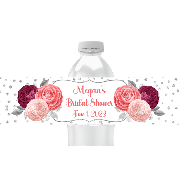 Floral Water Bottle Labels