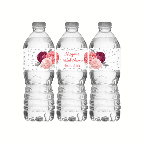 Floral Water Bottle Labels