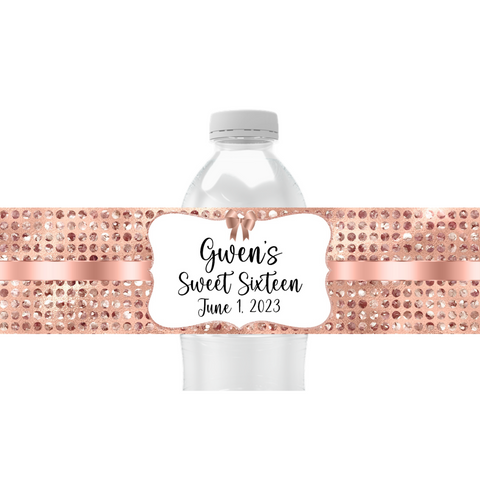 Diamond Dots Water Bottle Labels