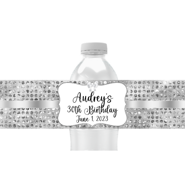 Diamond Dots Water Bottle Labels