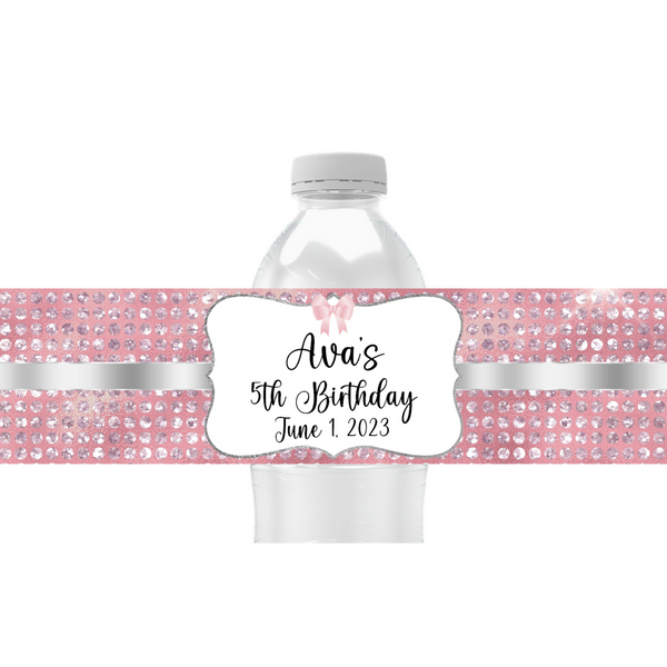 Diamond Dots Water Bottle Labels