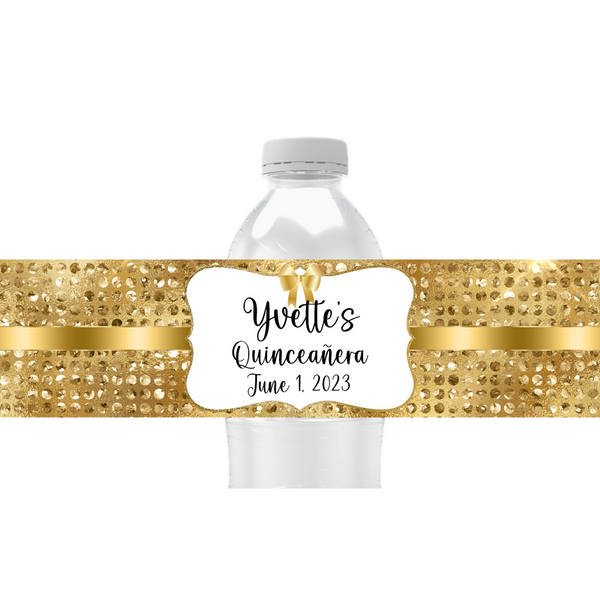 Diamond Dots Water Bottle Labels