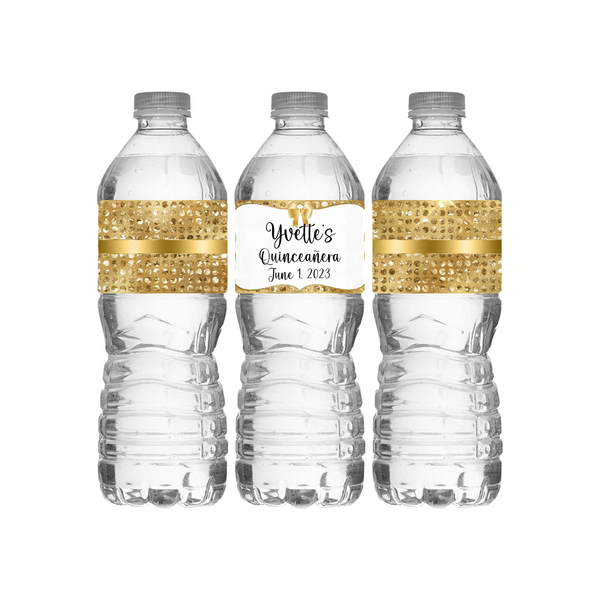 Diamond Dots Water Bottle Labels