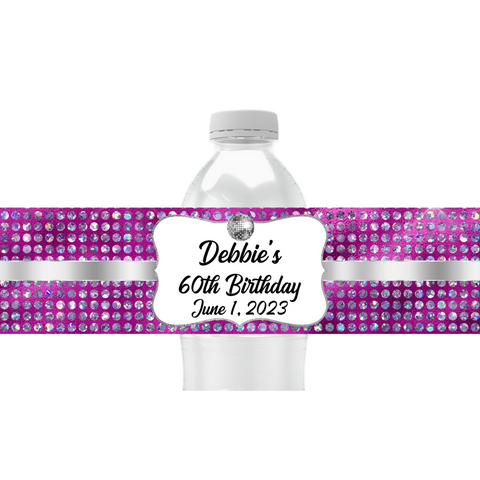 Disco Dots Water Bottle Labels