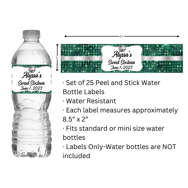 Disco Dots Water Bottle Labels