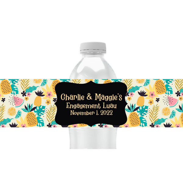 Tropical Pineapple Water Bottle Labels