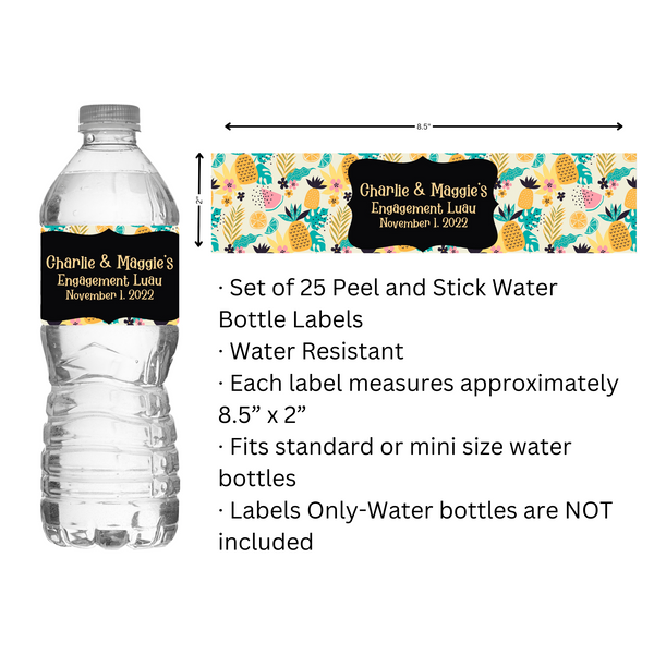 Tropical Pineapple Water Bottle Labels