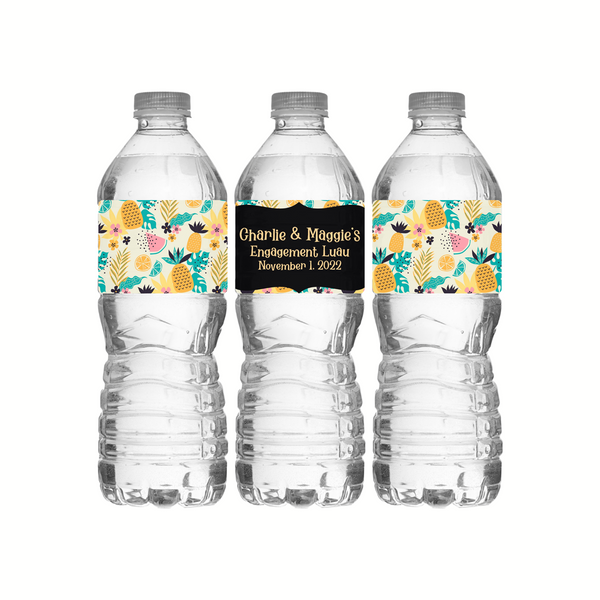 Tropical Pineapple Water Bottle Labels