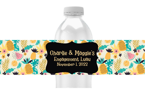 Tropical Pineapple Water Bottle Labels