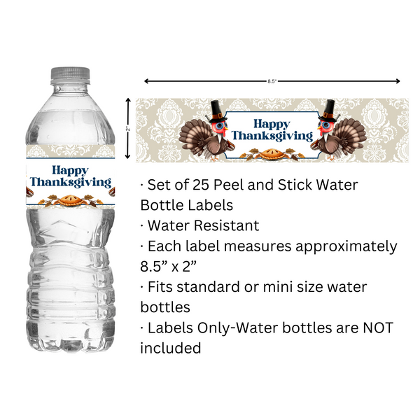 Thanksgiving Water Bottle Labels