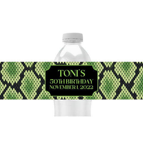 Snakeskin Pattern Water Bottle Labels