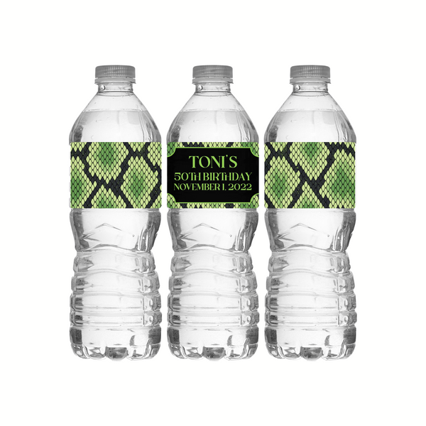 Snakeskin Pattern Water Bottle Labels