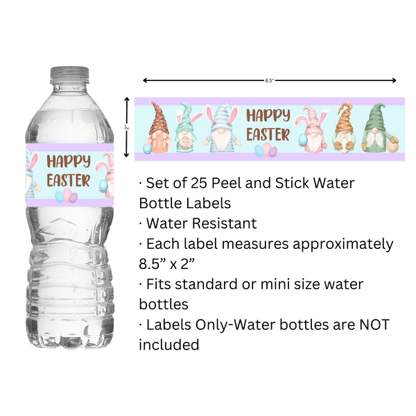 Easter Gnome Water Bottle Labels