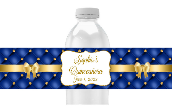 Tufted Bling Water Bottle Labels