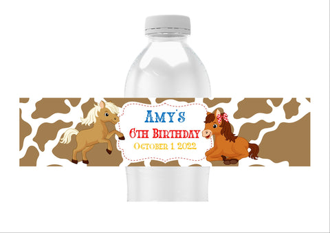 Horse Water Bottle Labels