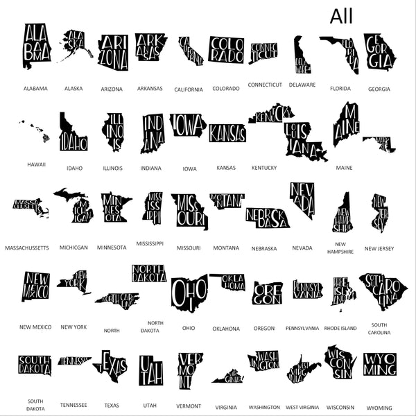 State Outline Note Cards