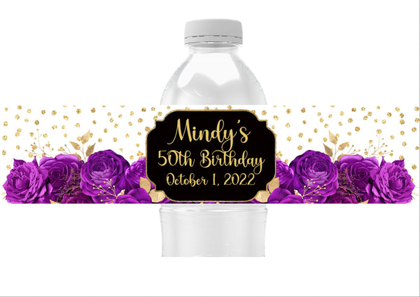 Floral Water Bottle Labels