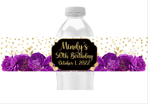 Floral Water Bottle Labels