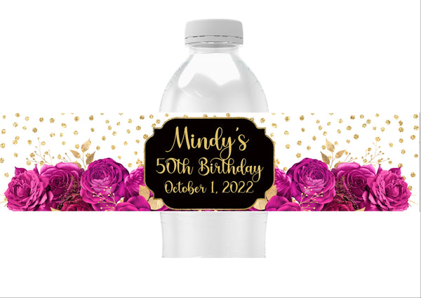 Floral Water Bottle Labels