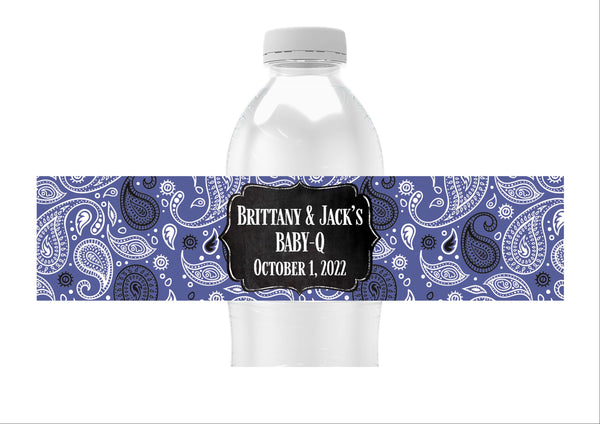 Paisley Bandanna Water Bottle Labels
