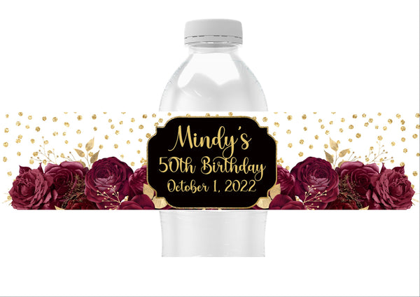 Floral Water Bottle Labels