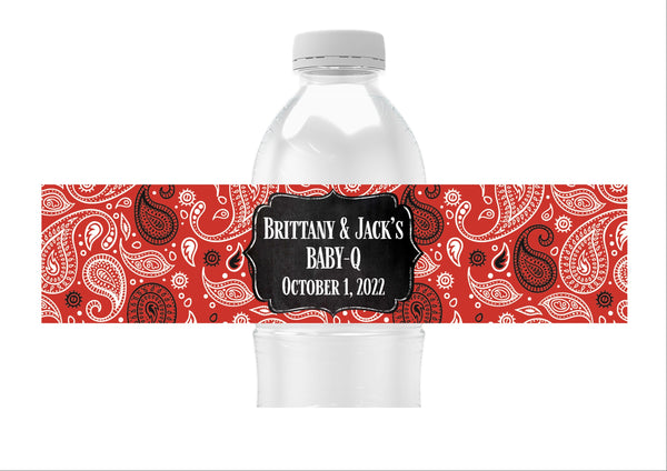 Paisley Bandanna Water Bottle Labels