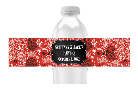 Paisley Bandanna Water Bottle Labels