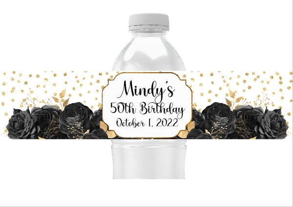 Floral Water Bottle Labels