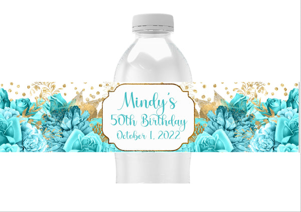Floral Water Bottle Labels