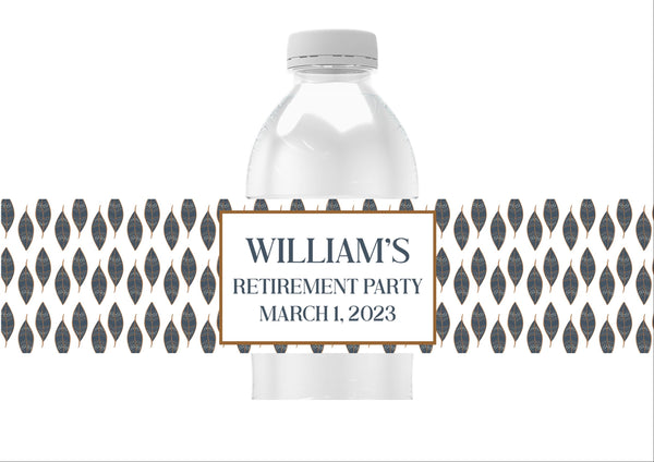 Feather Pattern Water Bottle Labels