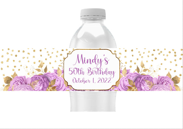Floral Water Bottle Labels