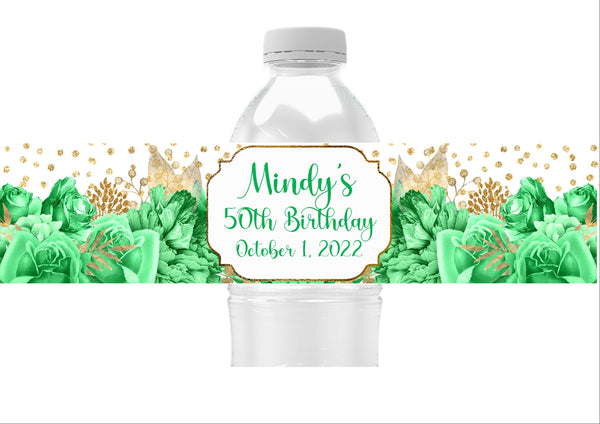 Floral Water Bottle Labels