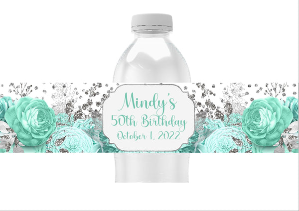Floral Water Bottle Labels