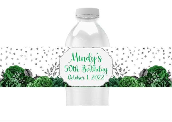Floral Water Bottle Labels