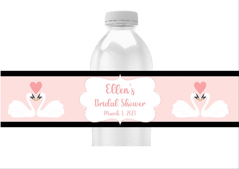 Swan Love Water Bottle Labels