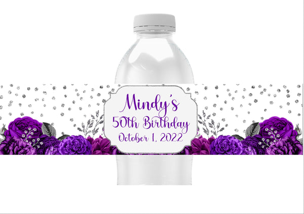 Floral Water Bottle Labels