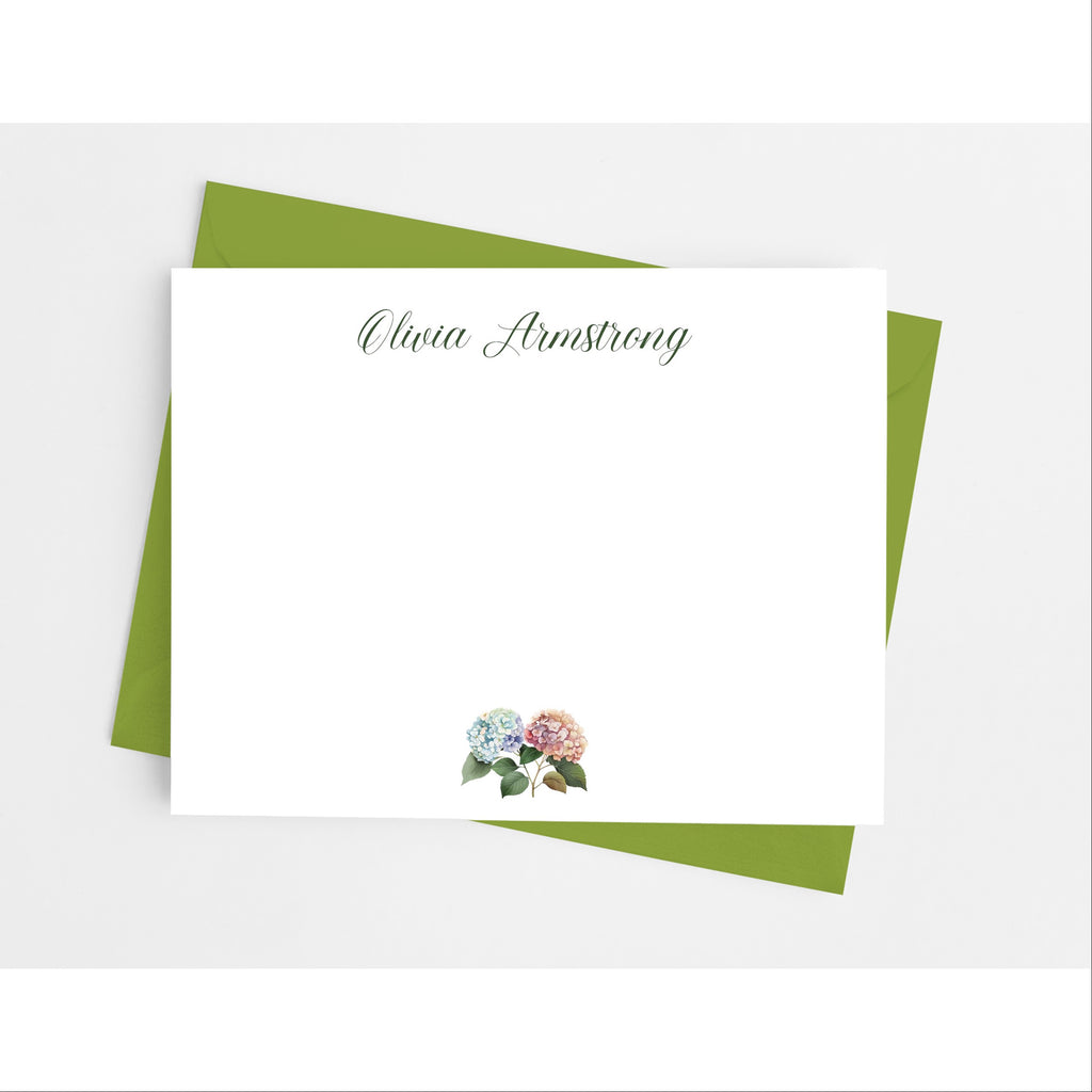 Hydrangea Floral Flat Note Cards