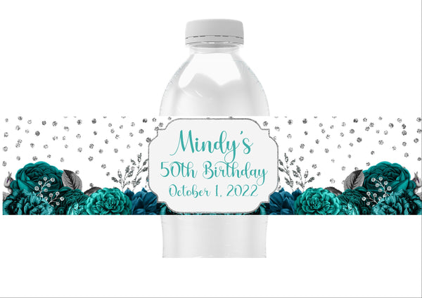 Floral Water Bottle Labels